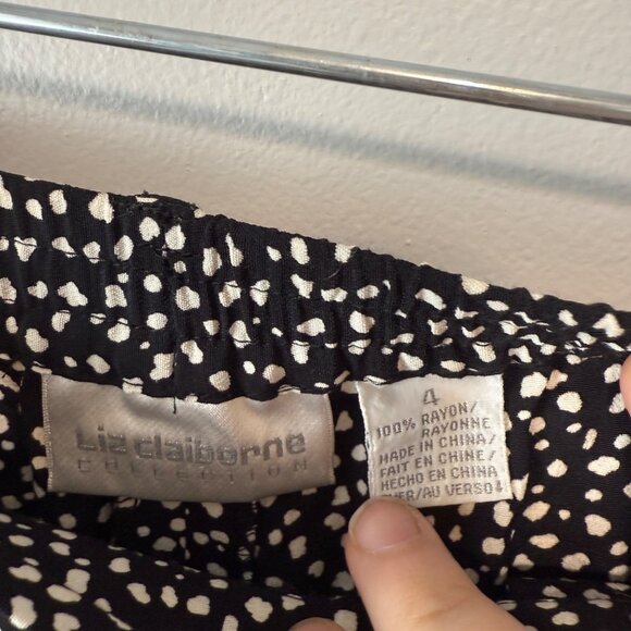 Liz Claiborne Collection Womens Black & White Polka Dot Pants Size 4 - Picture 5 of 6